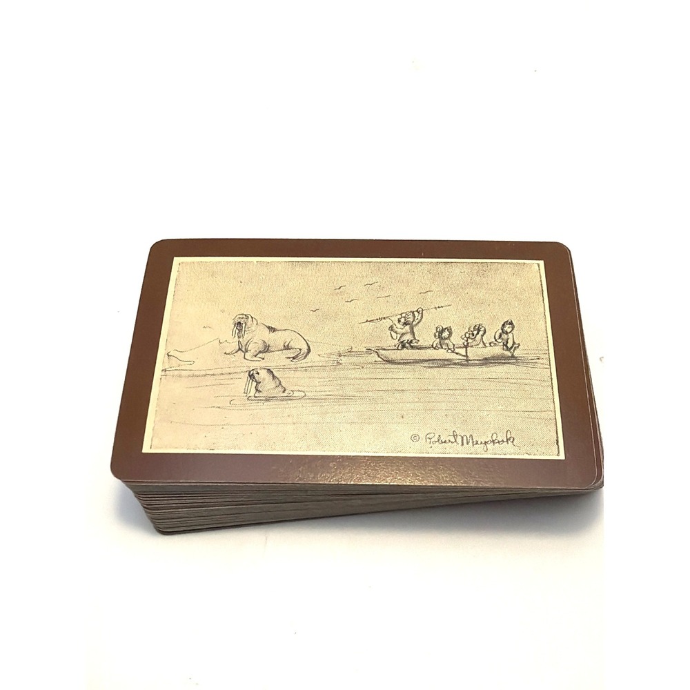 Vintage Robert Mayokok Alaskan Art Playing Cards Walrus Arctic Scene Made in USA